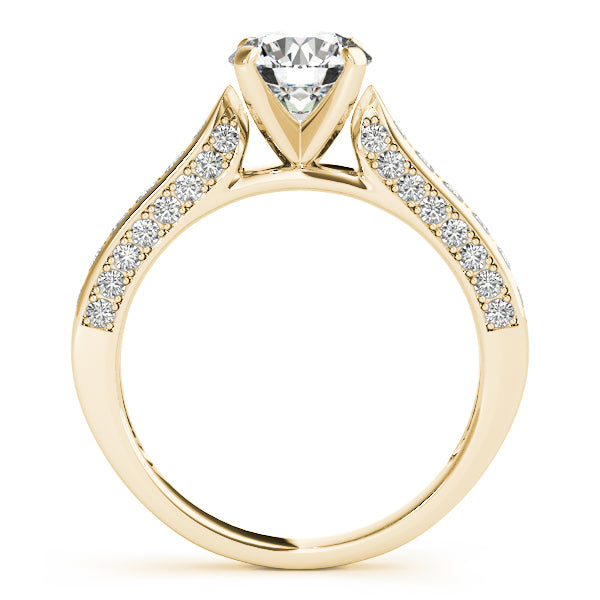 1.00CT 14K Round Brilliant Cut Diamond With Side Diamonds