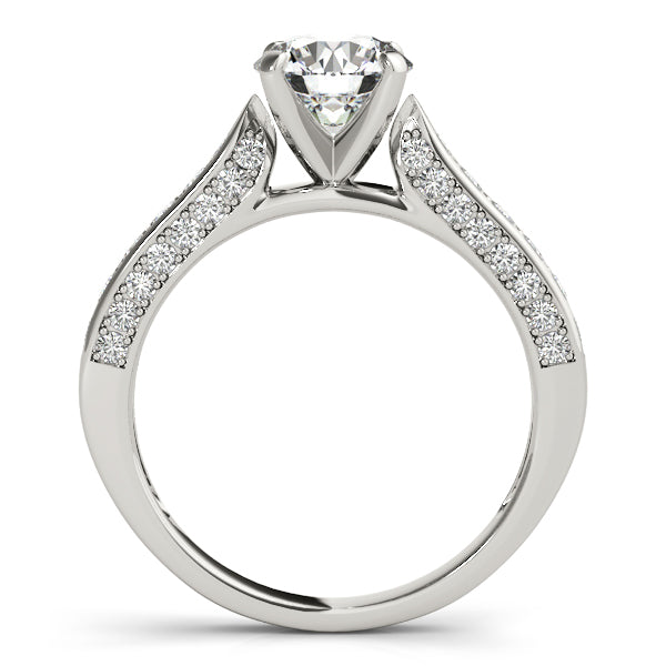 1.00CT 14K Round Brilliant Cut Diamond With Side Diamonds